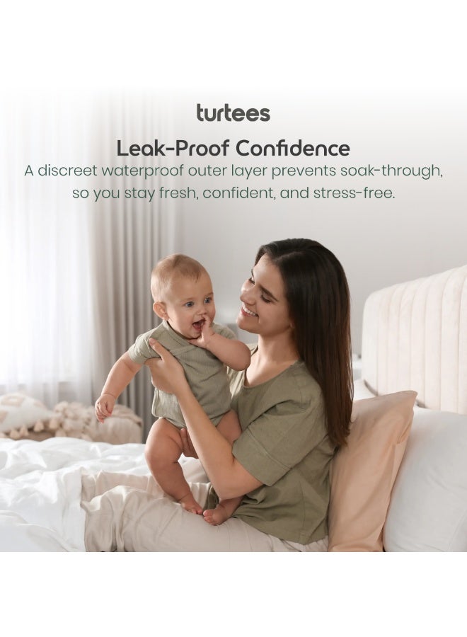 ترتيس فوط رضاعة قابلة للغسل من تورتيز، 6 قطع - فوط ثدي من الخيزران قابلة لإعادة الاستخدام للأمهات المرضعات، فسكوز الخيزران فائق النعومة، مانعة للتسرب وعالية الامتصاص، فوط رضاعة صديقة للبيئة مع حقيبة غسيل - TTS720 - Image 4